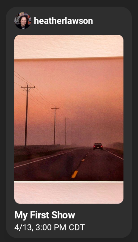 I'm having a show online at Whatnot