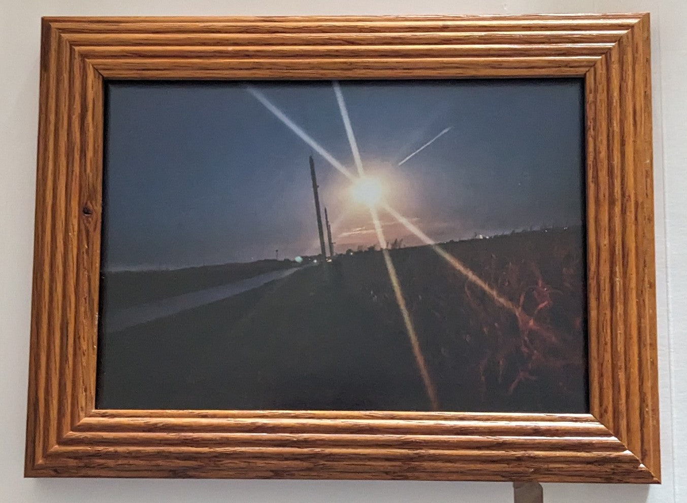 Framed 5 x 7" landscape photo moon