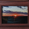 5 x 7 " framed photograph sunset over field