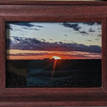 5 x 7 " framed photograph sunset over field
