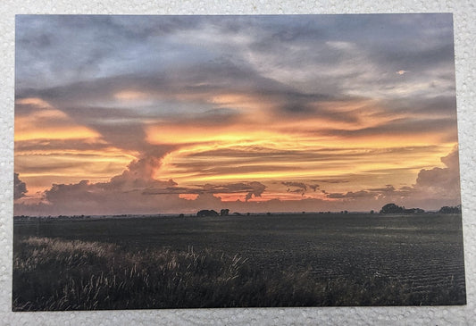 Colorful sky photo postcard