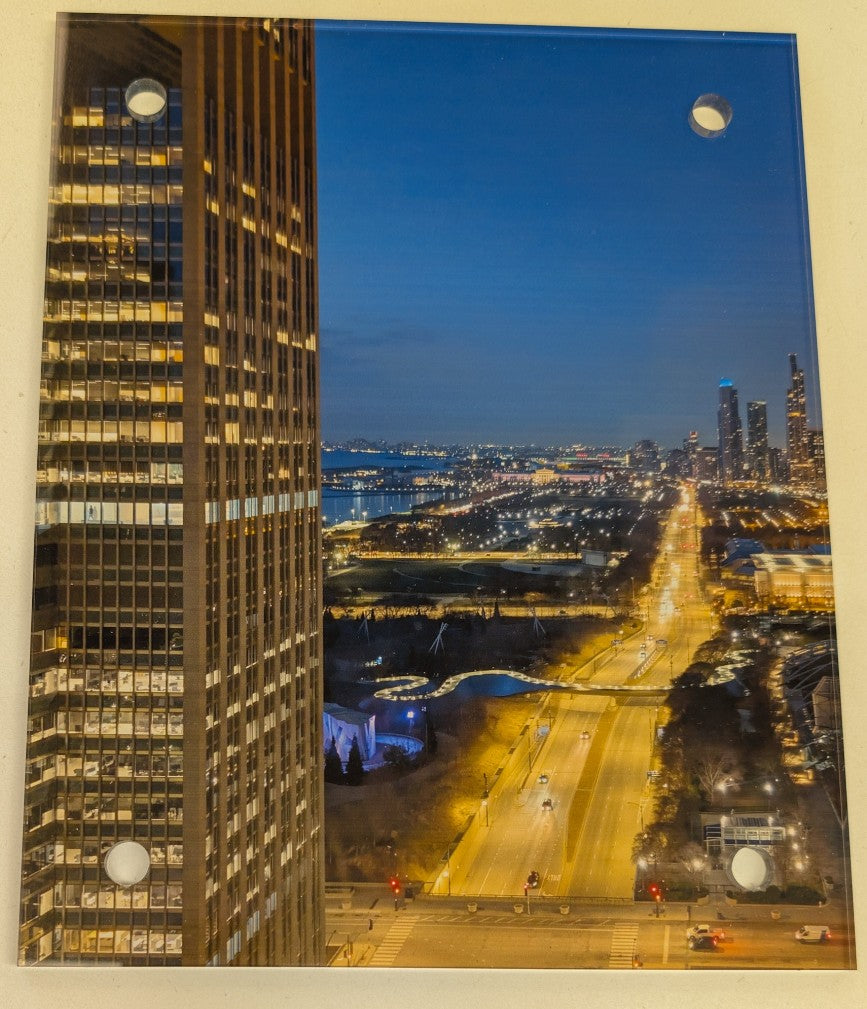 8 x 10" acrylic photography print Chicago cityscape