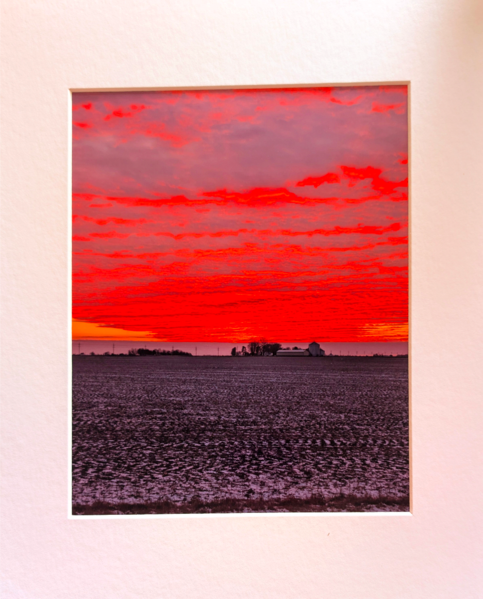 Landscape photograph red sky