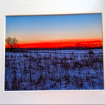 Landscape photograph snow in field
