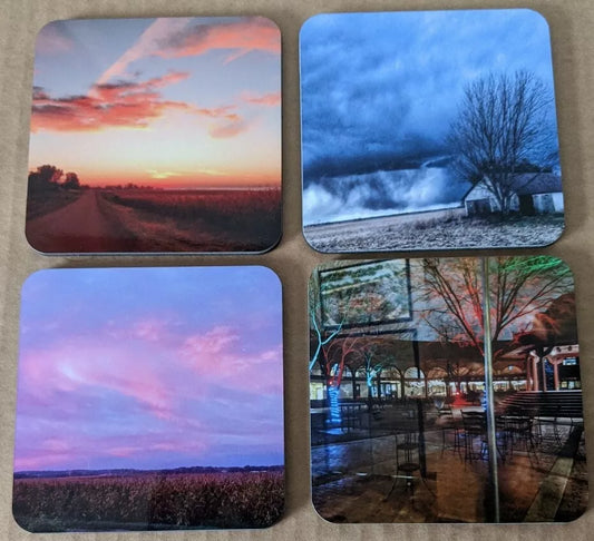 Set of 4 photo drink coasters